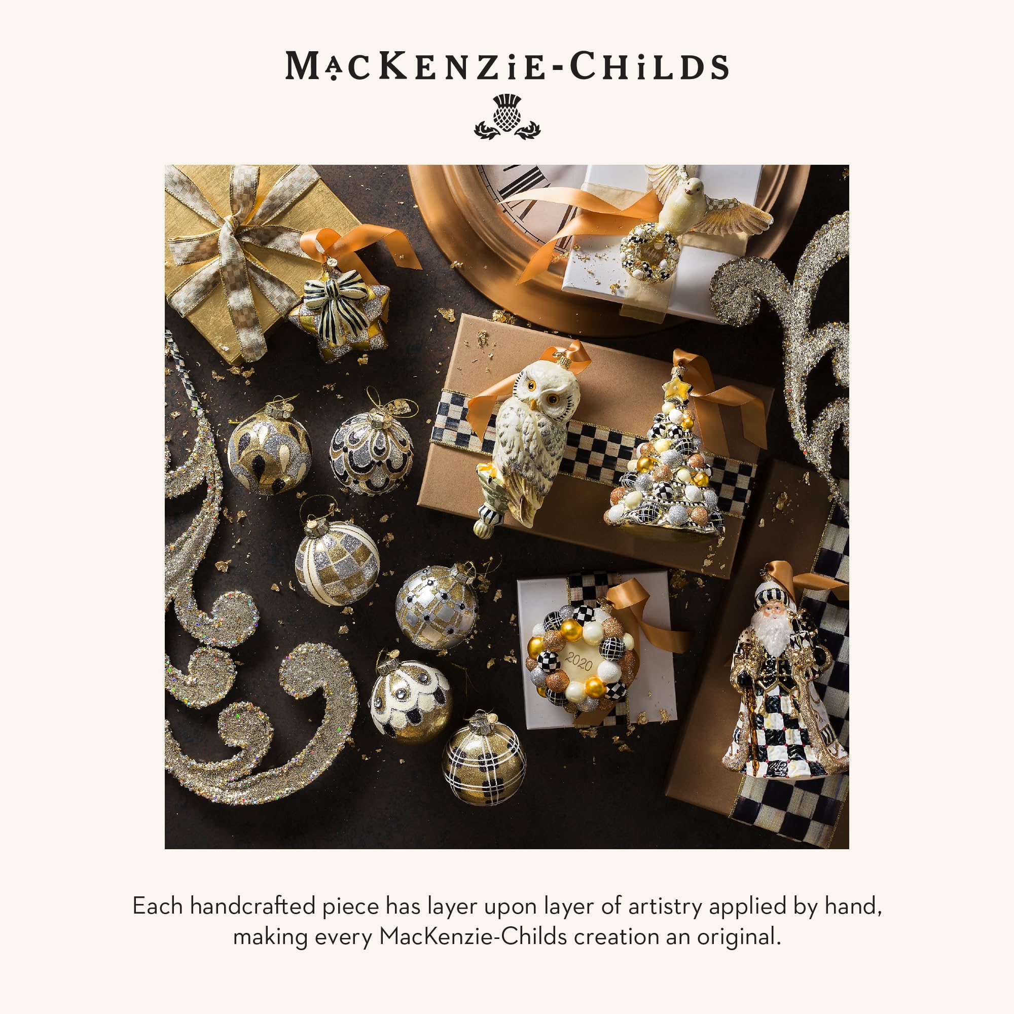 Amazon.com: MACKENZIE-CHILDS Set of 6 Glass Ball Ornaments